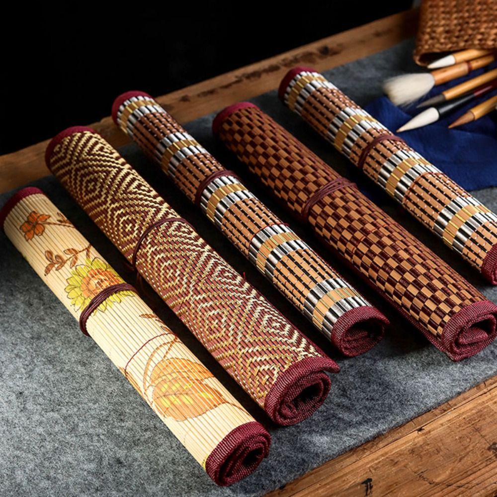 Pen Pouch Roll - Yüksek Kaliteli Bambu Boyama Fırçaları Tutucu