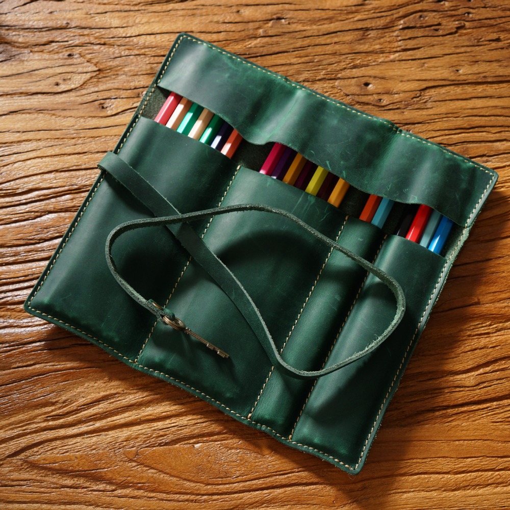 Retro Hakiki Deri El Yapımı Ka - Pen Pouch Roll incelemesi ve fiyatı